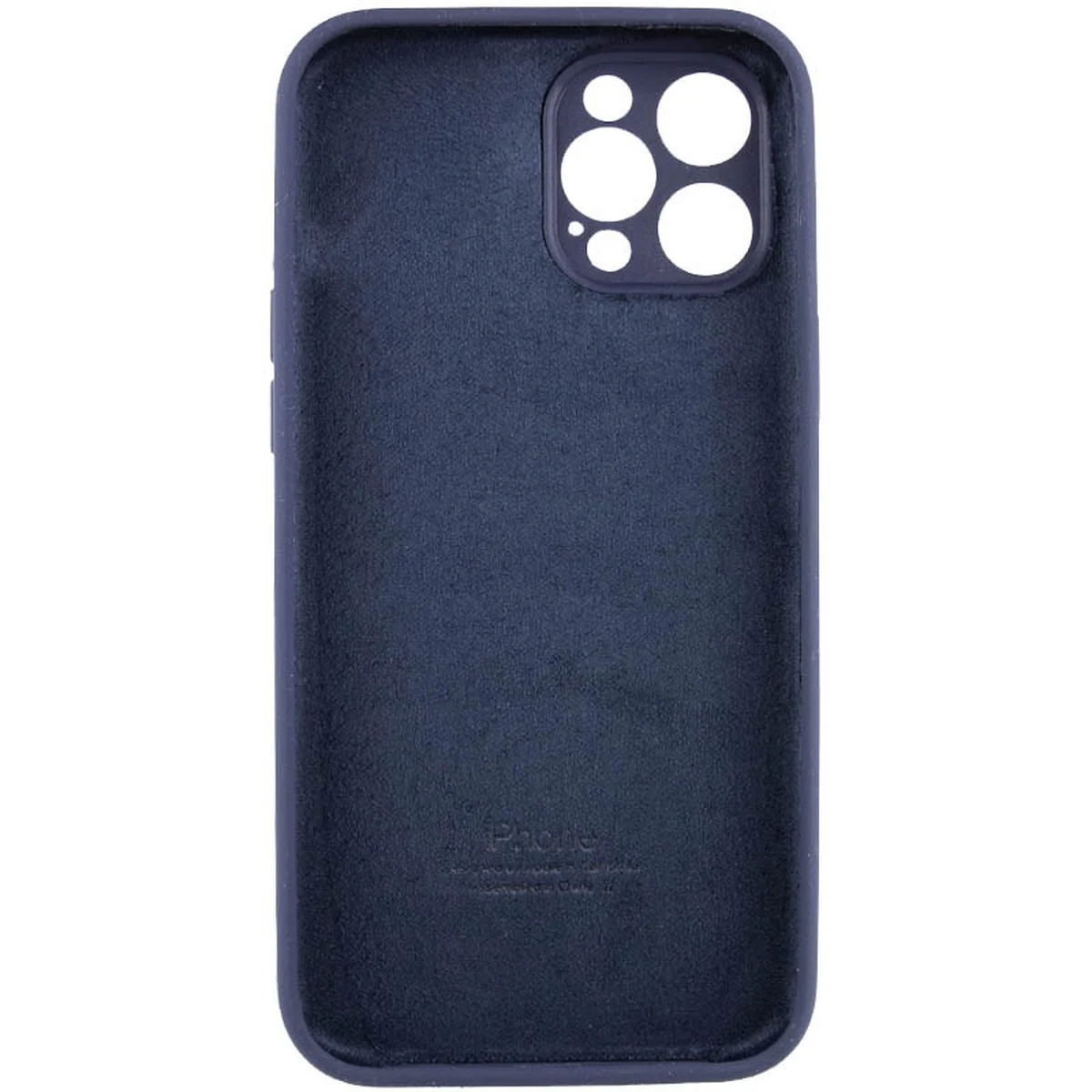 Чехол Silicone Case Full Camera Protective (AA) для Apple iPhone 12 Pro Max (6.7") Темно-синий / Midnight blue / PVH