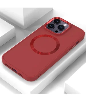 TPU чехол Bonbon Metal Style with MagSafe для Apple iPhone 12 Pro Max (6.7") Красный / Red