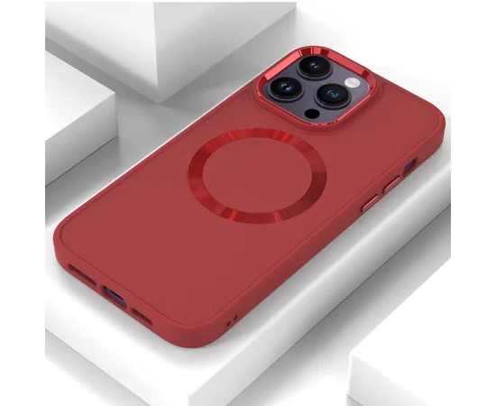 TPU чехол Bonbon Metal Style with MagSafe для Apple iPhone 12 Pro Max (6.7") Красный / Red