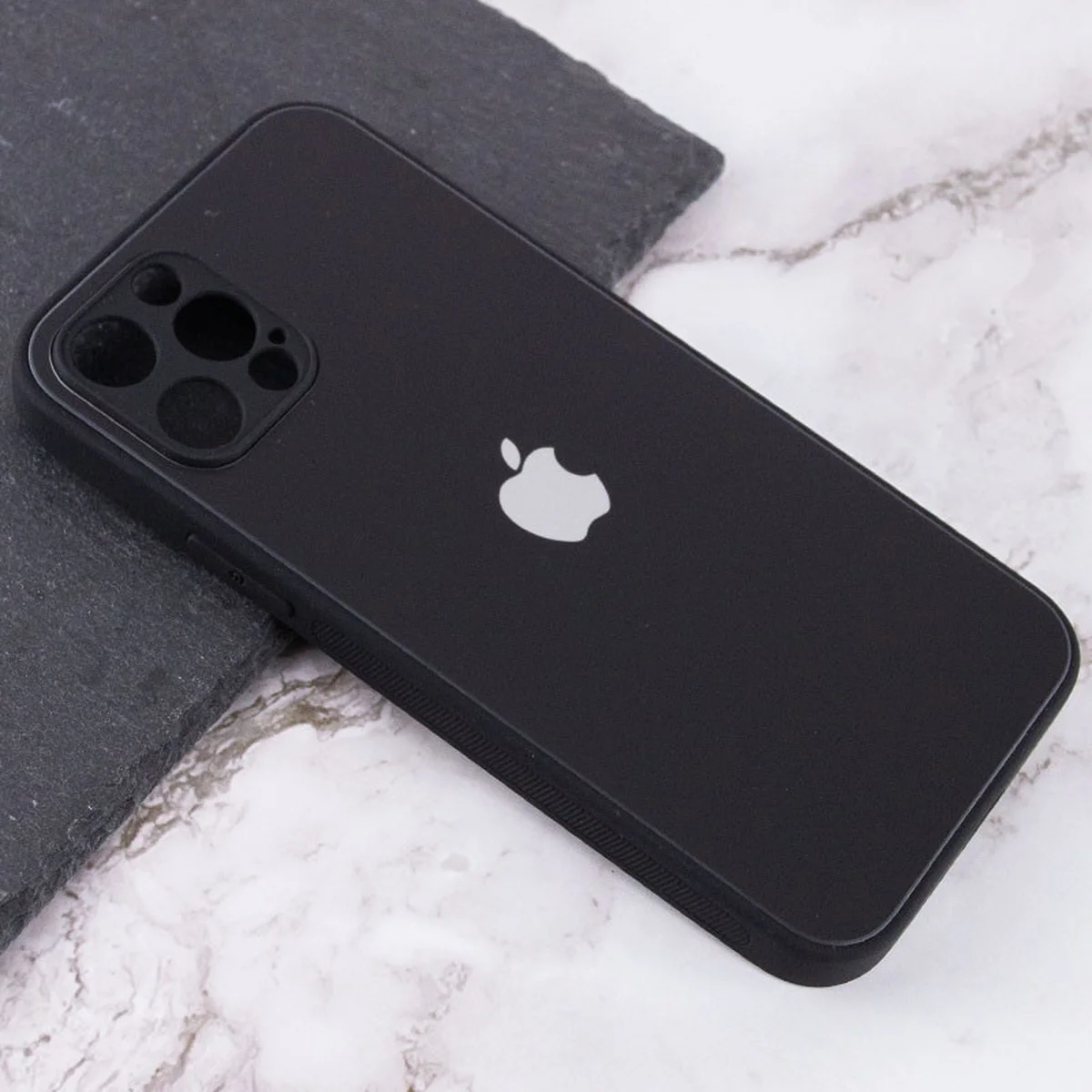 TPU+Glass чехол Matte Candy Full camera для Apple iPhone 12 Pro Max (6.7") Черный