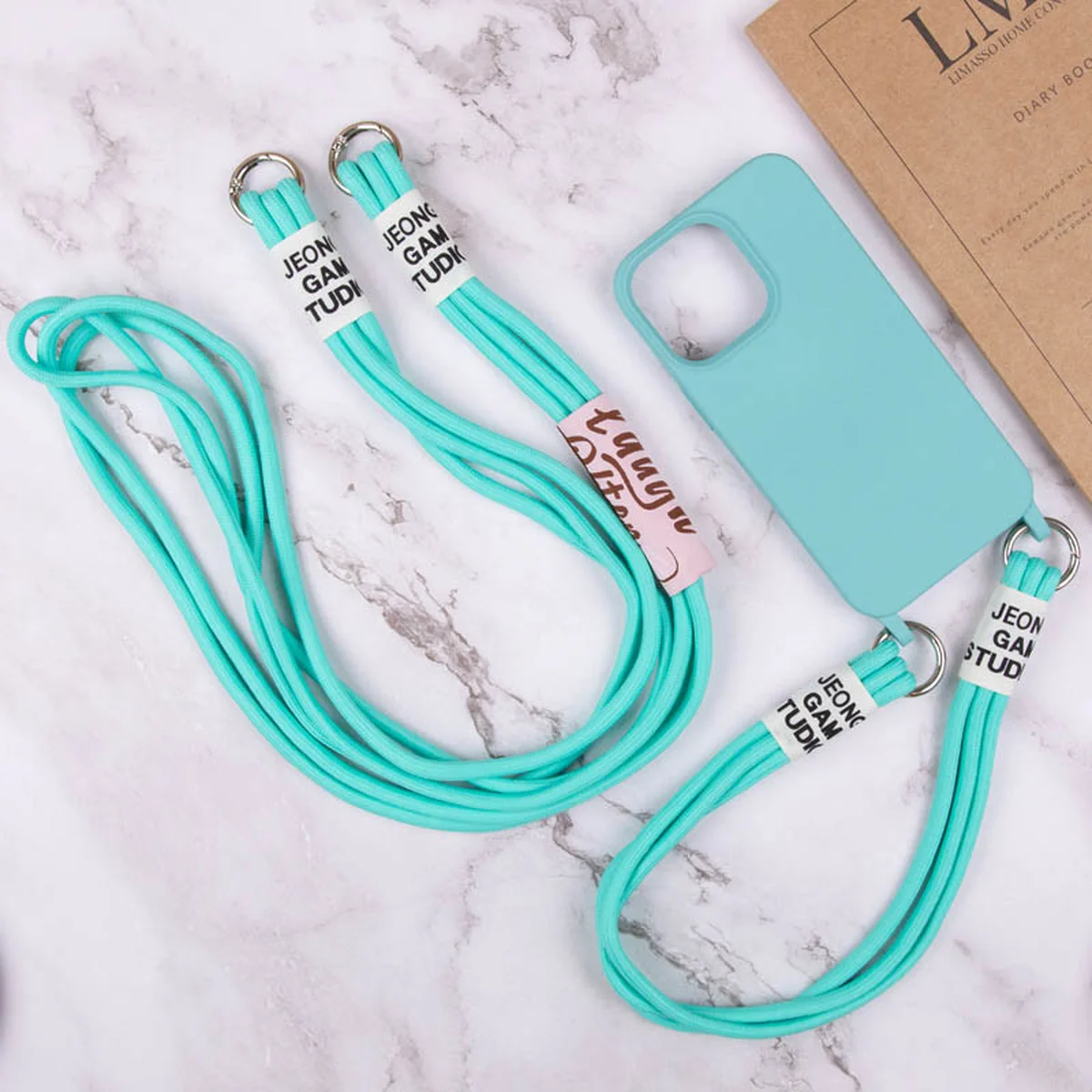 Чехол TPU two straps California для Apple iPhone 12 Pro Max (6.7") Бирюзовый / Marine Green