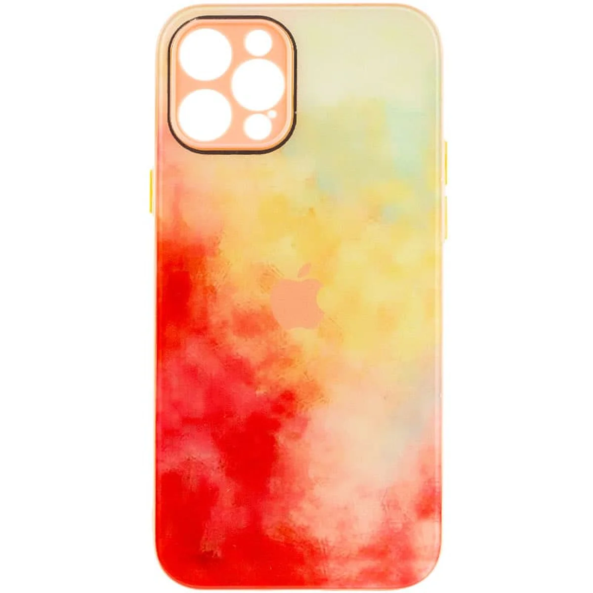 Чехол TPU+Glass Impasto abstract для Apple iPhone 12 Pro Max (6.7") Red yellow