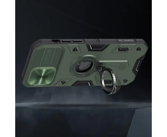 TPU+PC чехол Nillkin CamShield Armor (шторка на камеру) для Apple iPhone 12 Pro Max (6.7") Зеленый