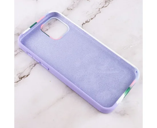 Чехол Silicone case Full Braided для Apple iPhone 12 Pro Max (6.7") Белый / Сиреневый