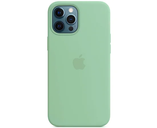 Чехол Silicone case (AAA) full with Magsafe для Apple iPhone 12 Pro Max (6.7") Зеленый / Pistachio