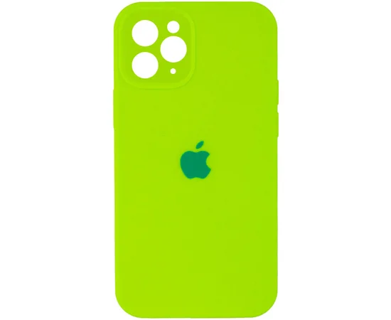 Чехол Silicone Case Full Camera Protective (AA) для Apple iPhone 12 Pro Max (6.7") Салатовый / Neon green