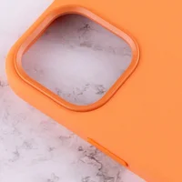 Чохол Silicone case (AAA) full with Magsafe and Animation для Apple iPhone 12 Pro Max (6.7 ") Помаранчевий / Kumquat