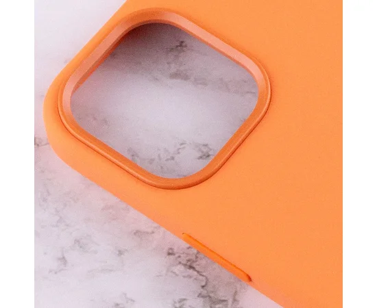 Чехол Silicone case (AAA) full with Magsafe and Animation для Apple iPhone 12 Pro Max (6.7") Оранжевый / Kumquat
