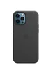 Кожаный чехол Leather Case (AAA) with MagSafe and Animation для Apple iPhone 12 Pro Max (6.7") Black