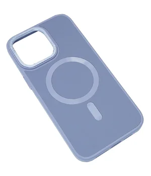 Кожаный чехол Bonbon Leather Metal Style with MagSafe для Apple iPhone 12 Pro Max (6.7") Голубой / Mist blue