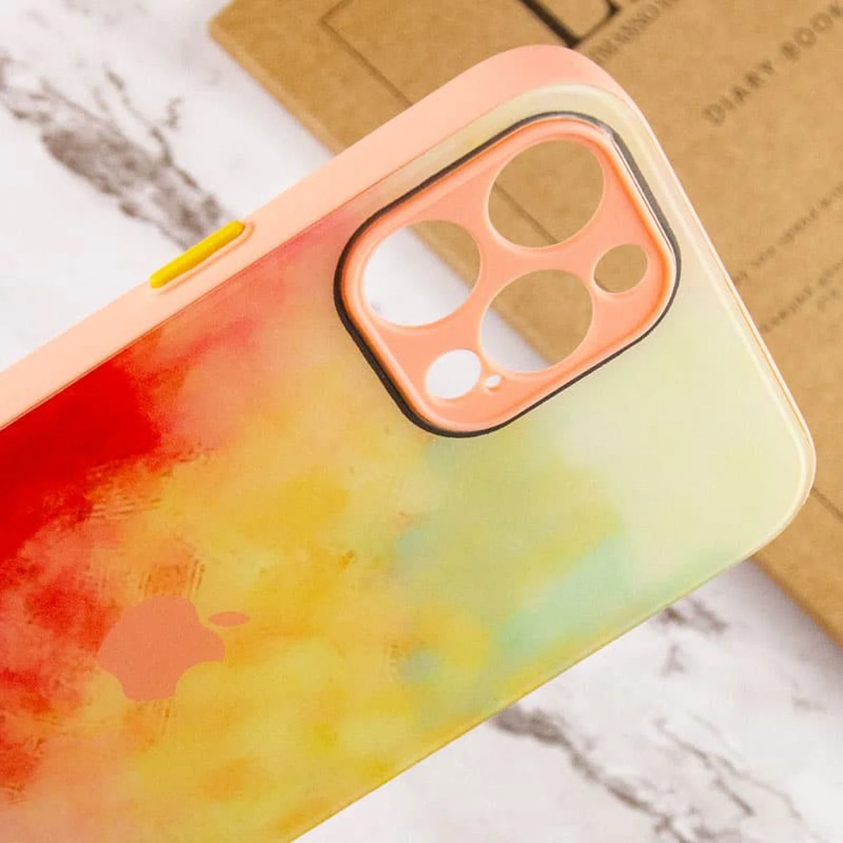 Чохол TPU+Glass Impasto abstract для Apple iPhone 12 Pro Max (6.7") Red yellow