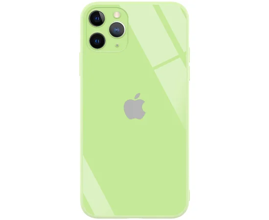 TPU+Glass чехол GLOSSY Logo Full camera (opp) для Apple iPhone 12 Pro Max (6.7") Салатовый
