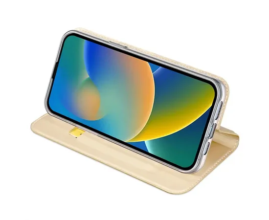 Чехол-книжка Dux Ducis с карманом для визиток для Apple iPhone 12 Pro Max (6.7") Золотой