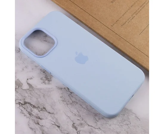 Чехол Silicone case (AAA) full with Magsafe and Animation для Apple iPhone 12 Pro Max (6.7") Голубой / Cloud Blue