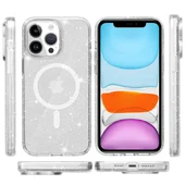 Чехол TPU Galaxy Sparkle (MagFit) для Apple iPhone 12 Pro Max (6.7") Clear+Glitter
