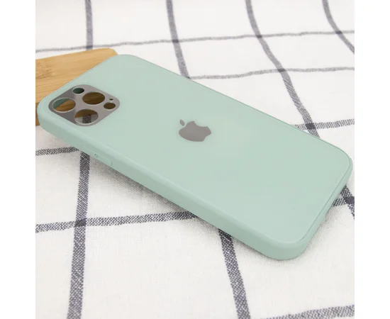 TPU+Glass чехол GLOSSY Logo Full camera для Apple iPhone 12 Pro Max (6.7") Мятный