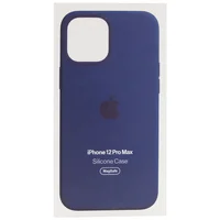 Чехол Silicone case (AAA) full with Magsafe and Animation для Apple iPhone 12 Pro Max (6.7") Синий / Navy blue