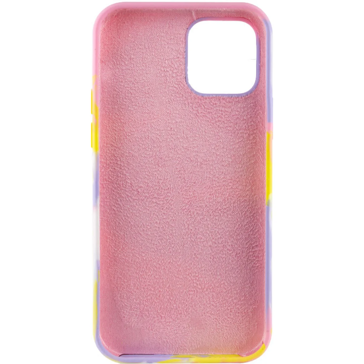 Чехол Silicone case full Aquarelle для Apple iPhone 12 Pro Max (6.7") Сиренево-желтый