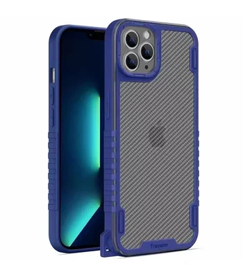 Чехол TPU+PC TRAVEL Carbon для Apple iPhone 12 Pro Max (6.7") Синий