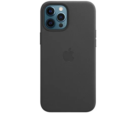 Кожаный чехол Leather Case (AAA) with MagSafe для Apple iPhone 12 Pro Max (6.7") Black