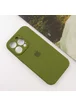 Чехол Silicone Case Full Camera Protective (AA) для Apple iPhone 12 Pro Max (6.7") Зеленый / Dark Olive / PVH