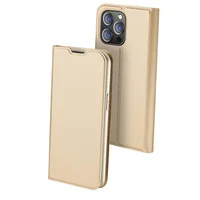 Чехол-книжка Dux Ducis с карманом для визиток для Apple iPhone 12 Pro Max (6.7") Золотой