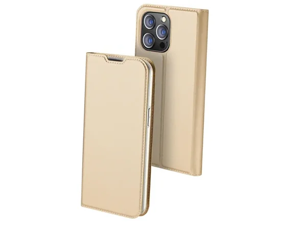 Чехол-книжка Dux Ducis с карманом для визиток для Apple iPhone 12 Pro Max (6.7") Золотой
