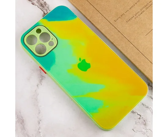 Чехол TPU+Glass Impasto abstract для Apple iPhone 12 Pro Max (6.7") Yellow green