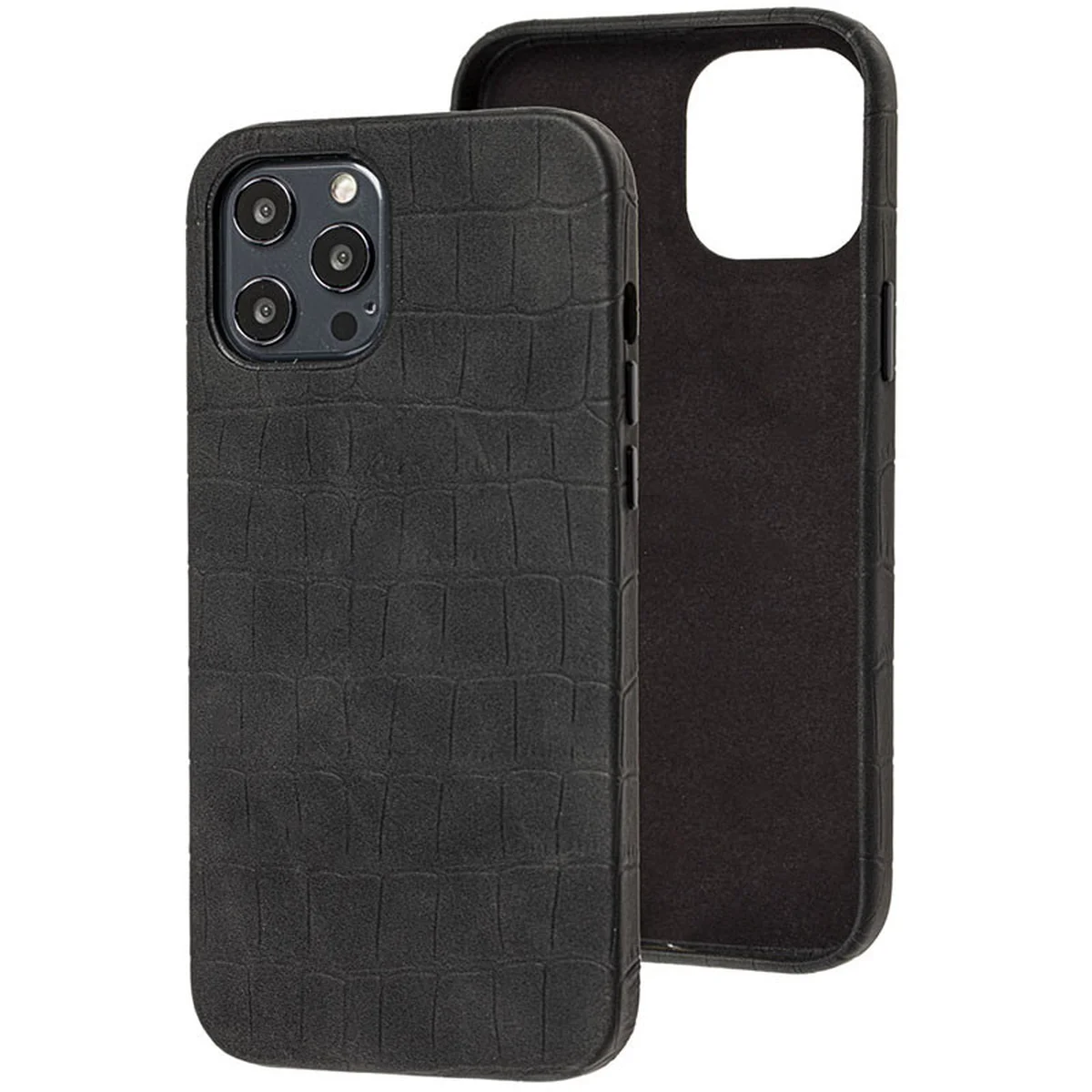 Шкіряний чохол Croco Leather для Apple iPhone 12 Pro Max (6.7 ") Black