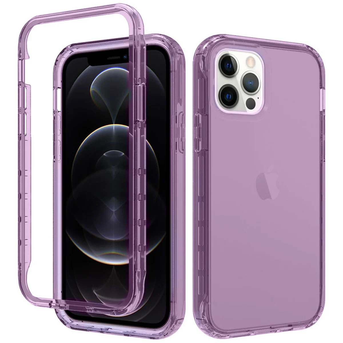 Чохол TPU + PC Full Body з захистом 360 для Apple iPhone 12 Pro Max (6.7 ") Фіолетовий