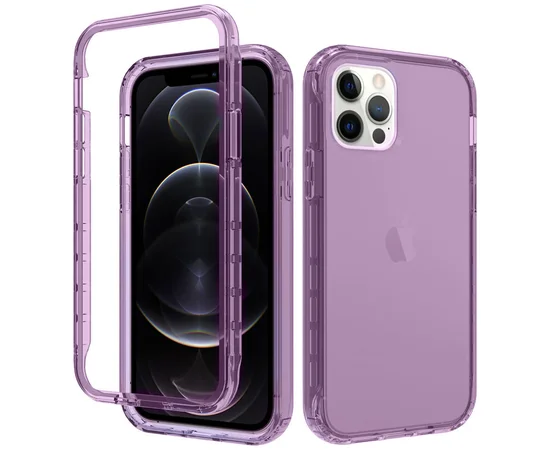 Чехол TPU+PC Full Body с защитой 360 для Apple iPhone 12 Pro Max (6.7") Фиолетовый