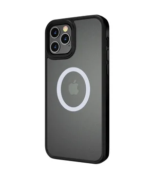 TPU+PC чехол Metal Buttons with MagSafe для Apple iPhone 12 Pro Max (6.7") Черный