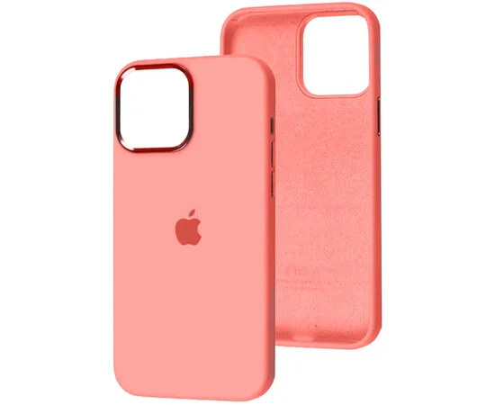 Чехол Silicone Case Metal Buttons (AA) для Apple iPhone 12 Pro Max (6.7") Розовый / Pink Pomelo