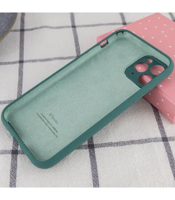 Чехол Silicone Case Full Camera Protective (AA) для Apple iPhone 12 Pro Max (6.7") Зеленый / Pine green