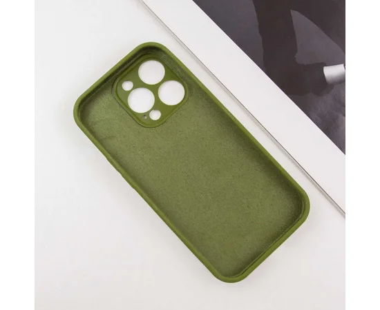 Чехол Silicone Case Full Camera Protective (AA) для Apple iPhone 12 Pro Max (6.7") Зеленый / Dark Olive / PVH