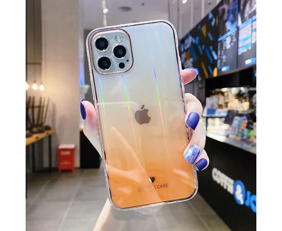 TPU+Glass чехол Aurora Classic для Apple iPhone 12 Pro Max (6.7") Оранжевый