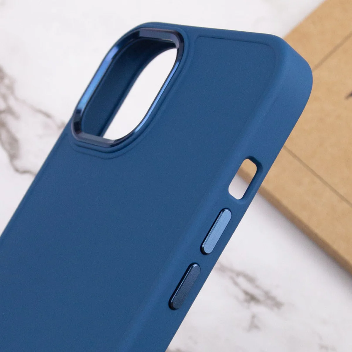 TPU чехол Bonbon Metal Style для Apple iPhone 12 Pro Max (6.7") Синий / Denim Blue