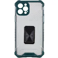 Ударопрочный чехол Transformer CrystalRing для Apple iPhone 12 Pro Max (6.7") Темно-зеленый