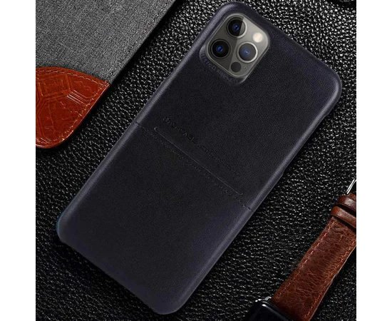 Кожаная накладка G-Case Cardcool Series для Apple iPhone 12 Pro Max (6.7") Черный