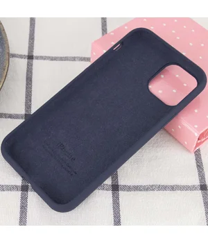 Чехол Silicone Case Full Protective (AA) для Apple iPhone 12 Pro Max (6.7") Темный Синий / Midnight Blue
