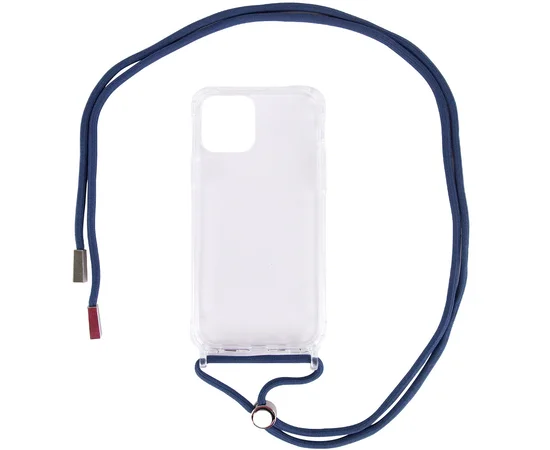 Чехол TPU Crossbody Transparent для Apple iPhone 12 Pro Max (6.7") Синий