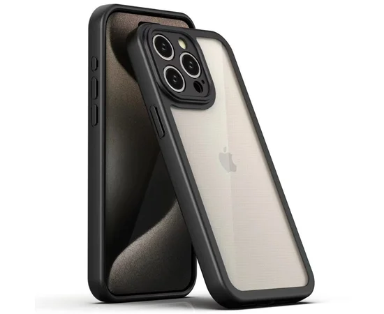 TPU чехол Transparent + Colour 1,5mm для Apple iPhone 12 Pro Max (6.7") Black