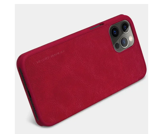 Кожаный чехол (книжка) Nillkin Qin Series для Apple iPhone 12 Pro Max (6.7") Красный