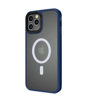 TPU+PC чехол Metal Buttons with MagSafe для Apple iPhone 12 Pro Max (6.7") Синий