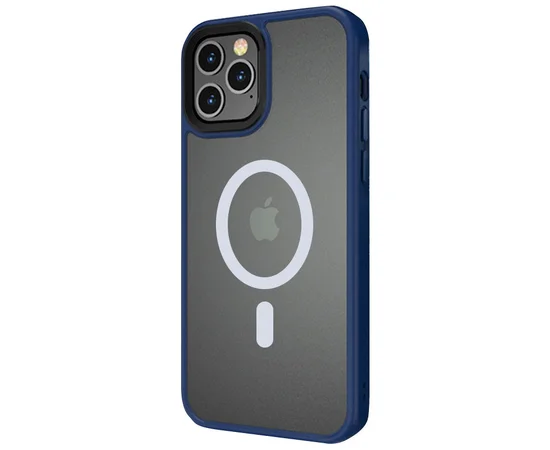 TPU+PC чохол Metal Buttons with MagSafe для Apple iPhone 12 Pro Max (6.7") Синій