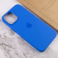 Чехол Silicone case (AAA) full with Magsafe and Animation для Apple iPhone 12 Pro Max (6.7") Синий / Capri Blue