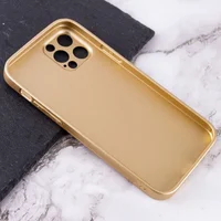 TPU+Glass чехол Matte Candy Full camera для Apple iPhone 12 Pro Max (6.7") Золотой