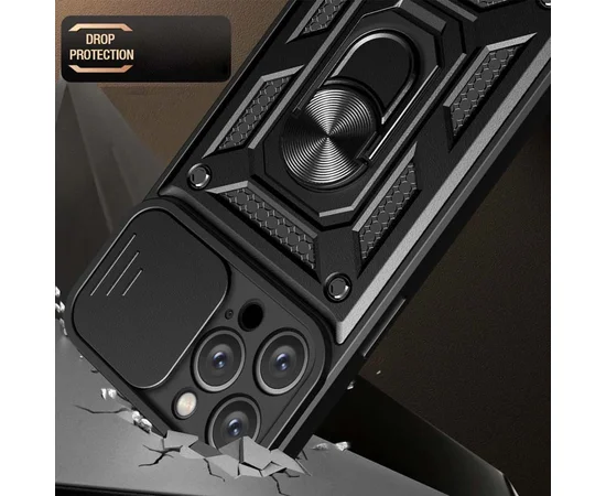 Ударопрочный чехол Camshield Serge Ring для Apple iPhone 12 Pro Max (6.7") Черный