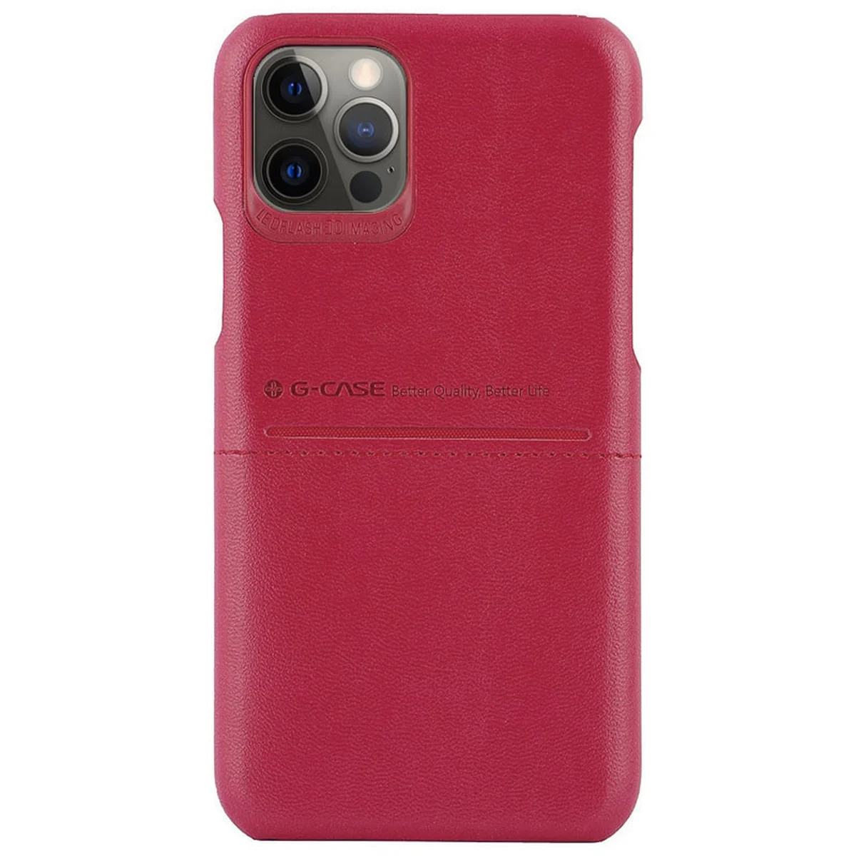 Кожаная накладка G-Case Cardcool Series для Apple iPhone 12 Pro Max (6.7") Красный