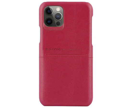 Кожаная накладка G-Case Cardcool Series для Apple iPhone 12 Pro Max (6.7") Красный